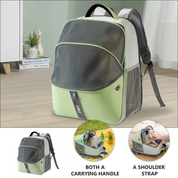 PetMaster Rubeku Pet Carrier Expandable Backpack Green Pet Master